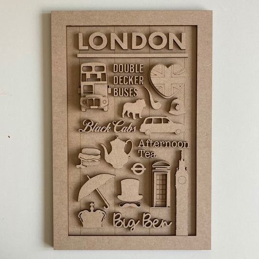 30cm London Words Sign