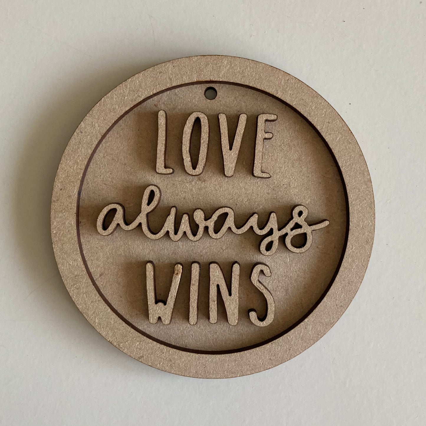 9cm Love Always Wins Round Mini Frame