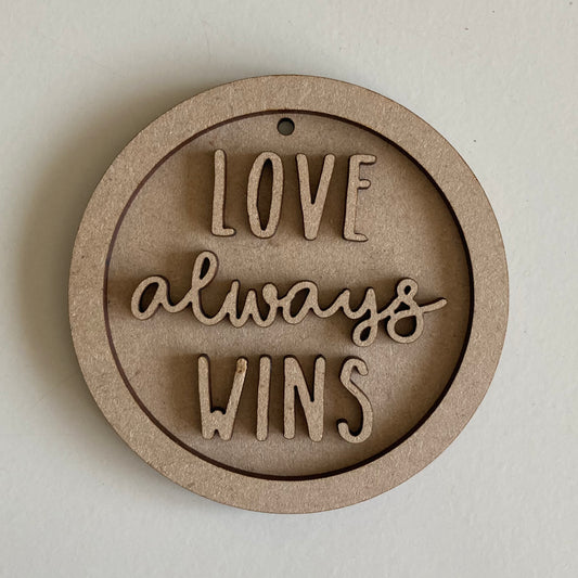 9cm Love Always Wins Round Mini Frame