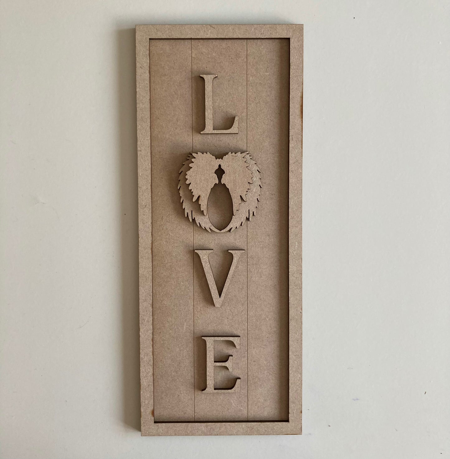 30cm Love - Cupid Wings Rectangle Sign