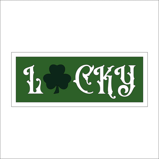 30cm Lucky - Shamrock Rectangle Sign