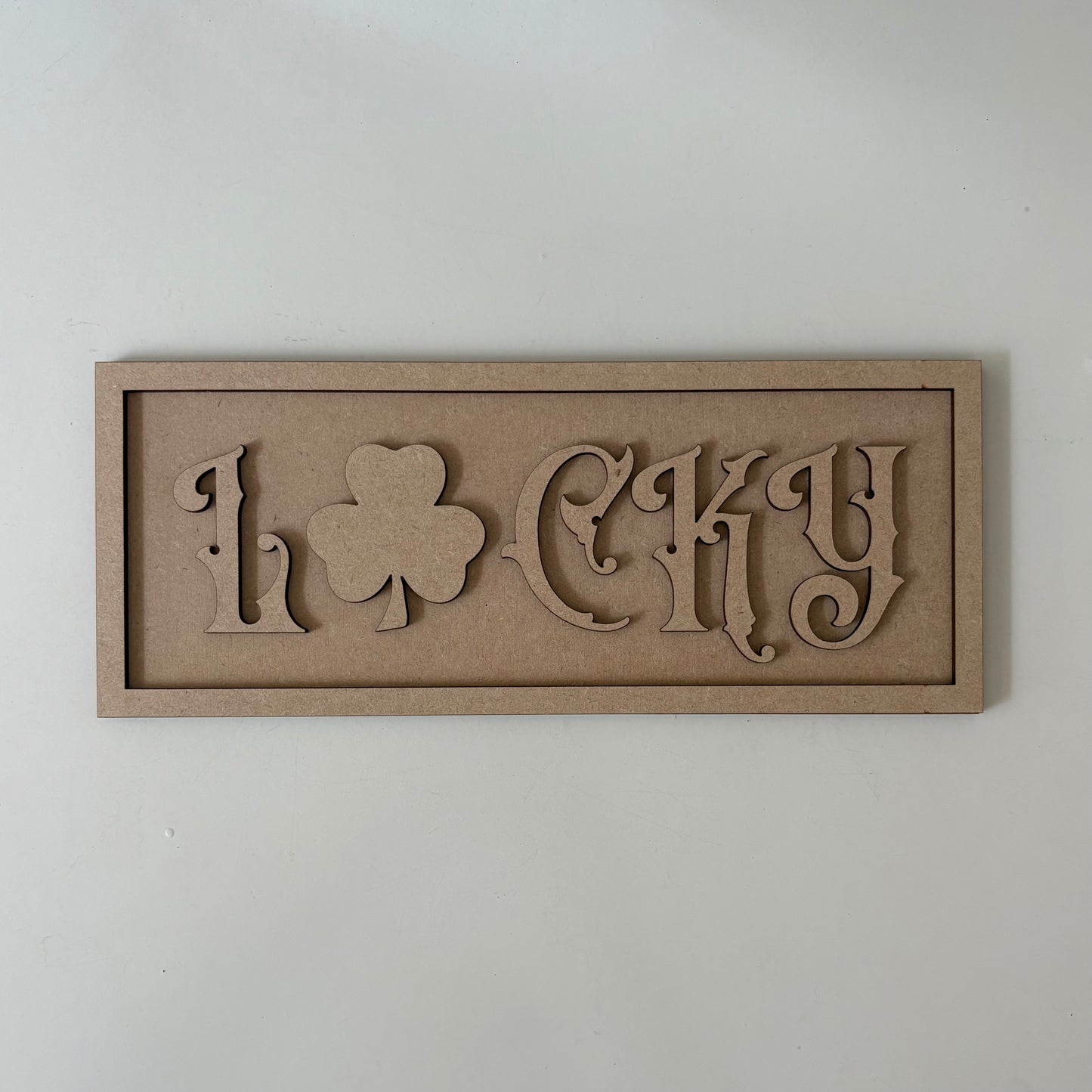 30cm Lucky - Shamrock Rectangle Sign