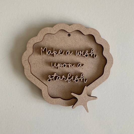 9cm Make A Wish Upon A Star Fish Shell Mini Frame