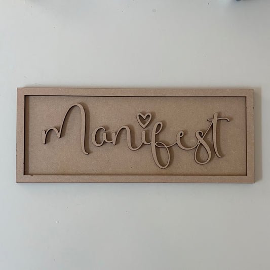 30cm Manifest Rectangle Sign