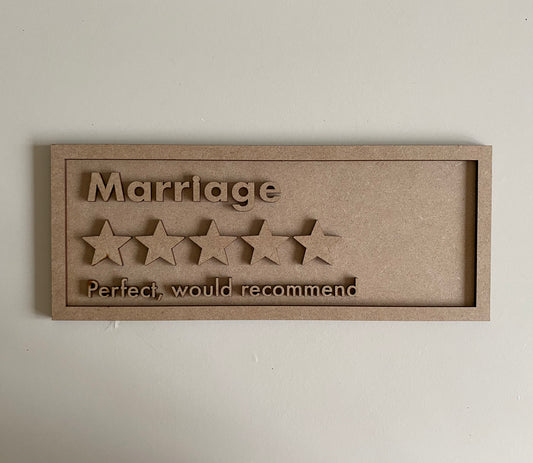 30cm Marriage Perfect Rating Sign