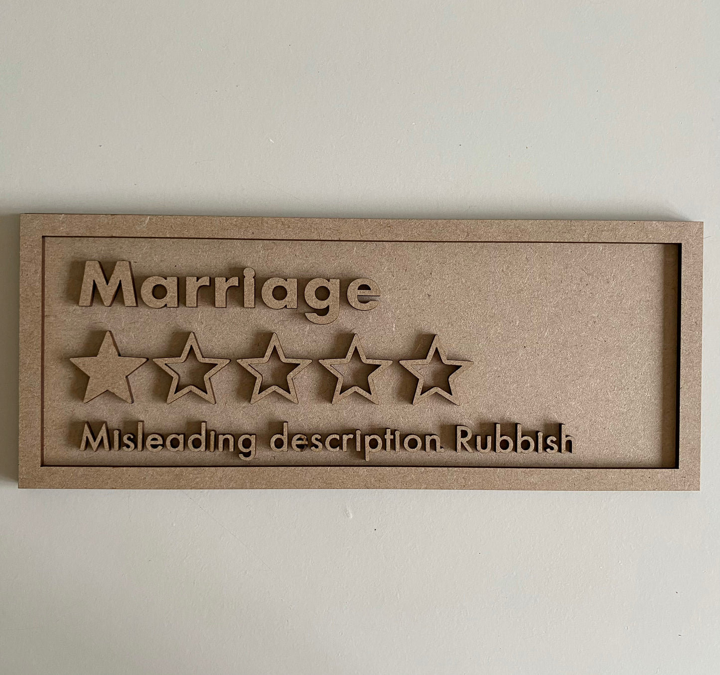 30cm Marriage Rating Sign