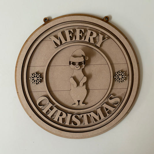 20cm Meery Christmas Meercat Sign