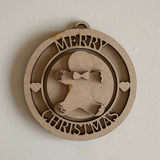 10cm Merry Christmas Gingerbread Bauble