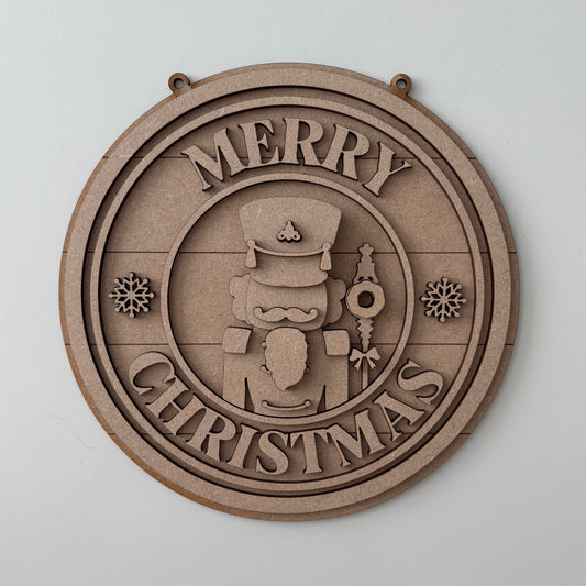 20cm Merry Christmas Nutcracker Sign