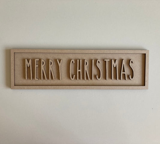 30cm Merry Christmas Rectangle Sign
