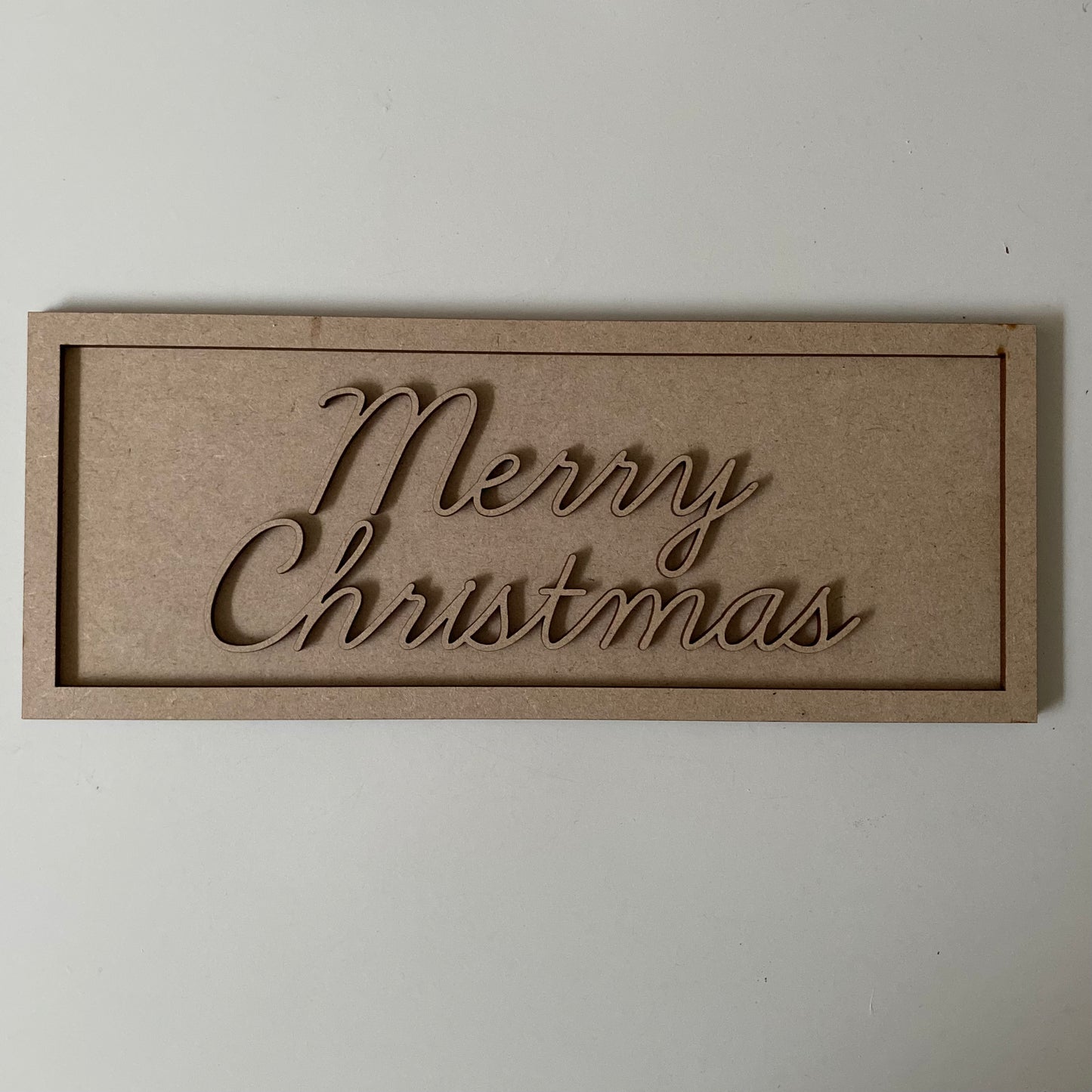 30cm Merry Christmas Rectangle Sign