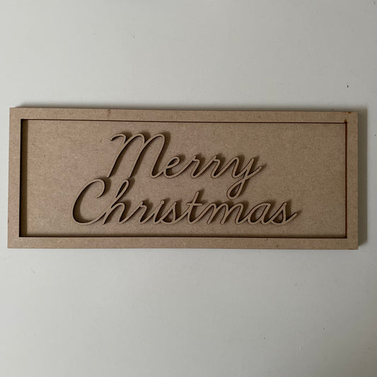 30cm Merry Christmas Rectangle Sign