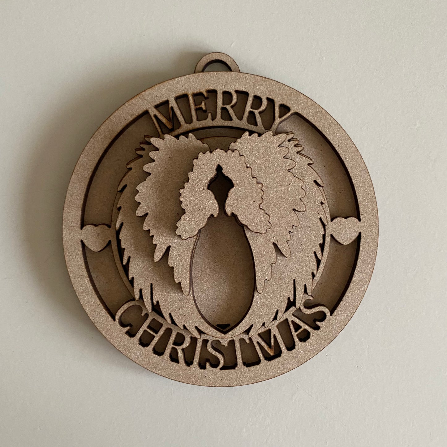 10cm Merry Christmas Angel Wings Bauble