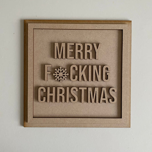 19cm Merry Fucking Christmas Sign