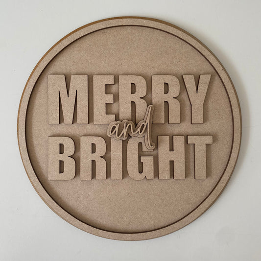 20cm Merry & Bright Sign