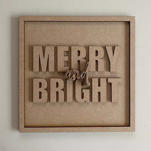 19cm Merry & Bright Sign