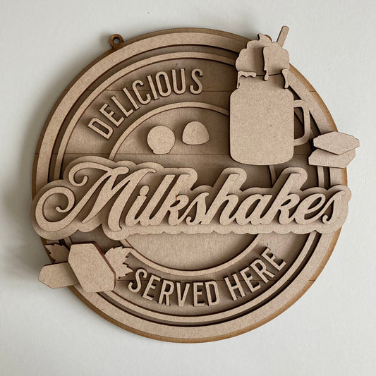 20cm Chocolate Milkshakes Sign