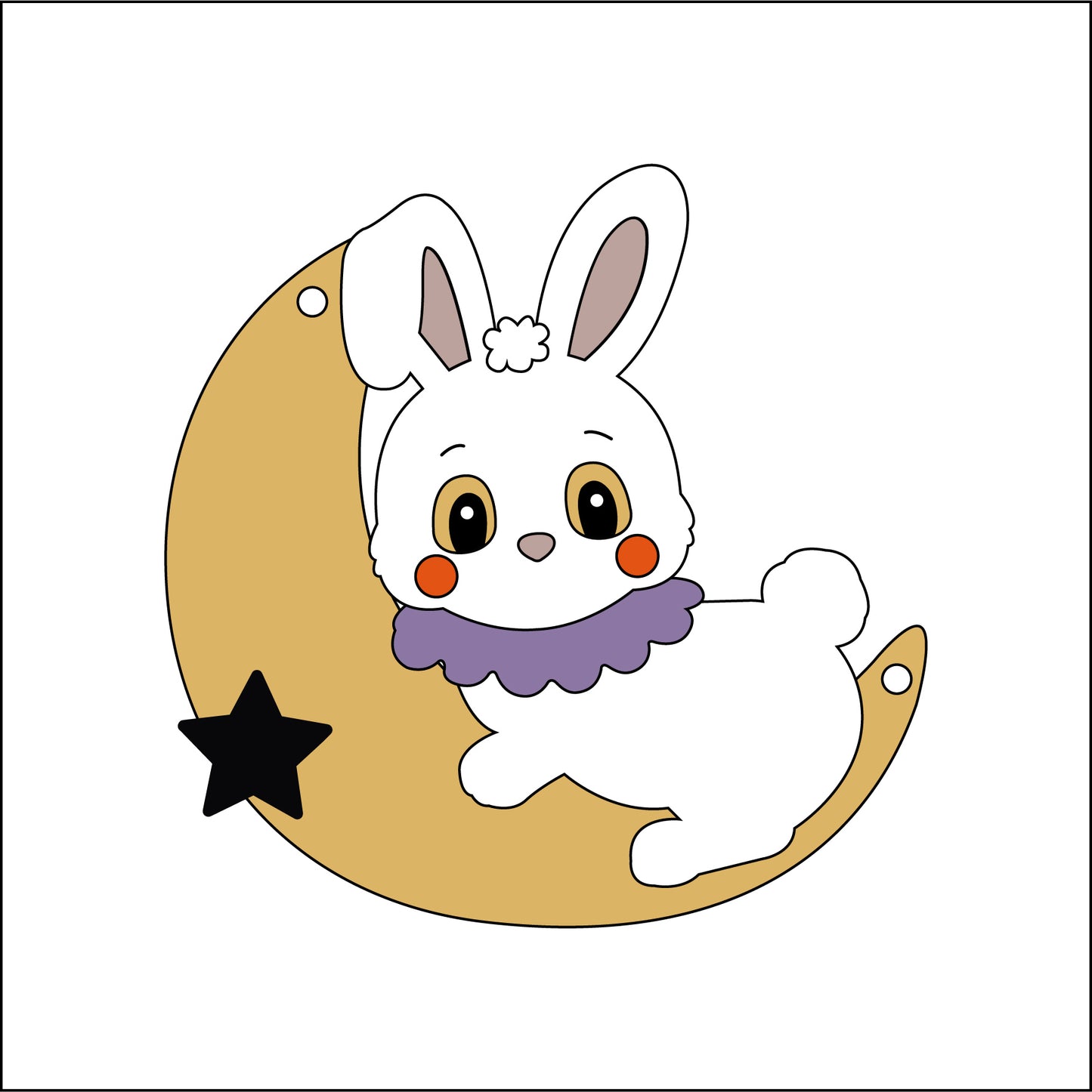 10.5cm Moon Bunny Decoration