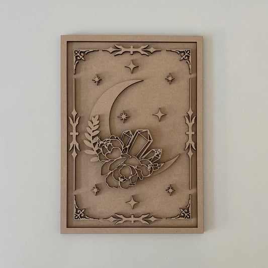 25cm Moon & Crystals Sign