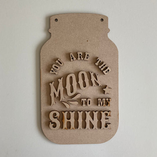20cm Moonshine Mason Jar Hanging Sign