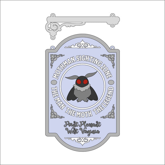 25cm Mothman Sighting Zone Hanging Sign