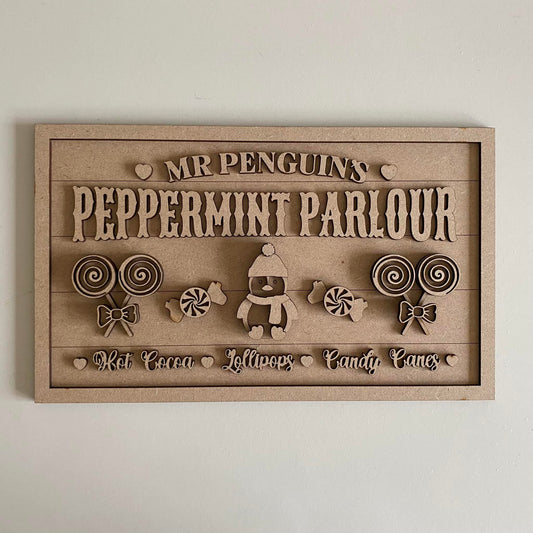 30cm North Pole Peppermint Parlour Sign