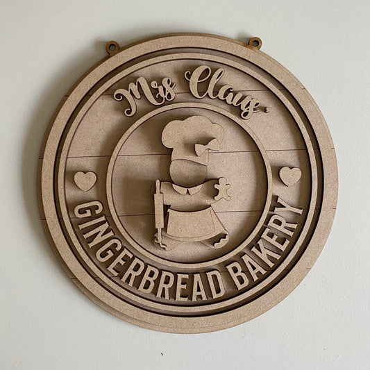 20cm Mrs Claus' Gingerbread Bakery Sign