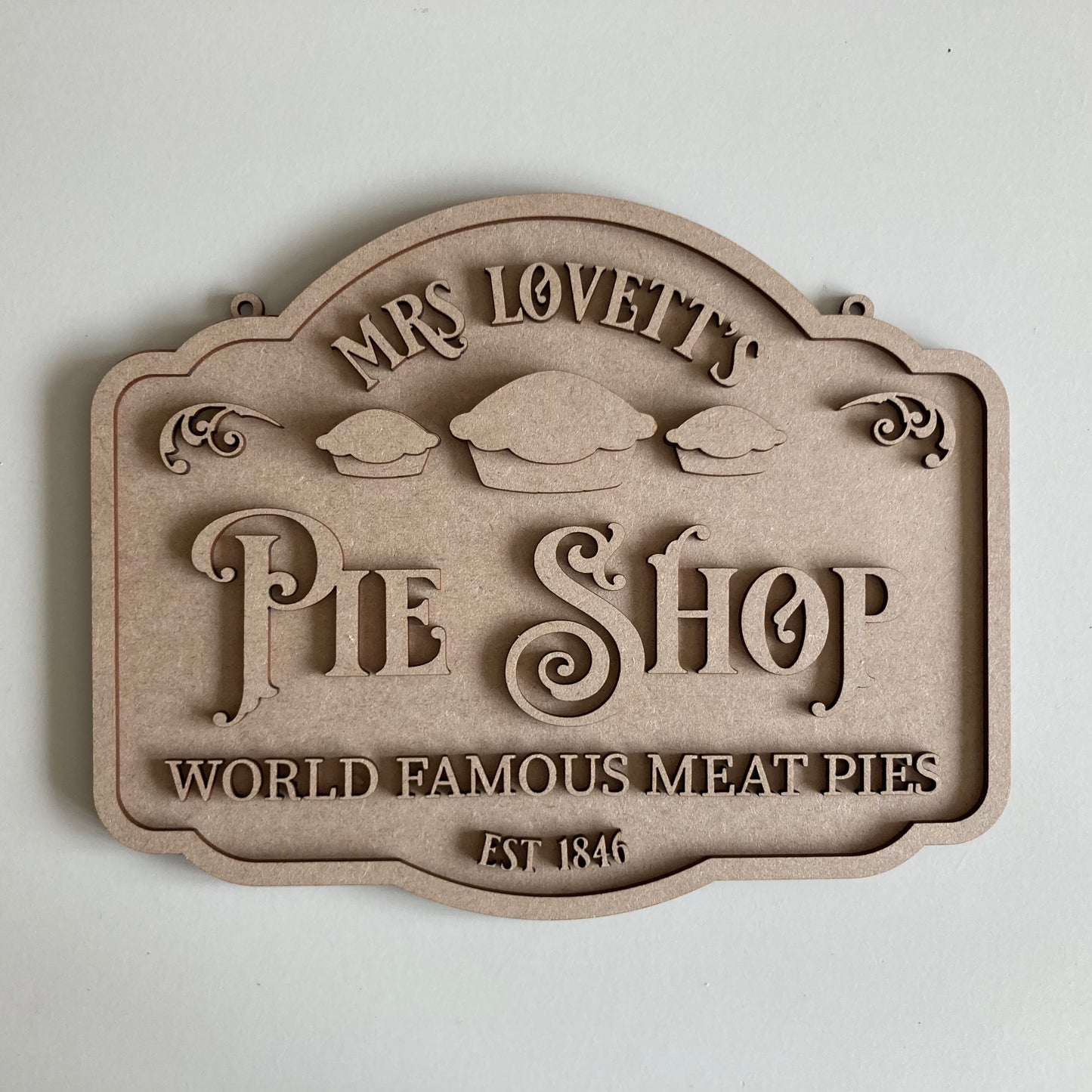 25cm Mrs Lovett's Pie Shop Sign