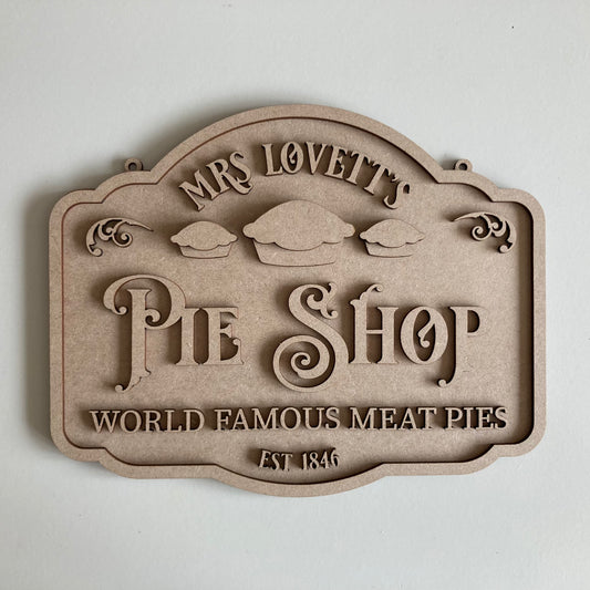 25cm Mrs Lovett's Pie Shop Sign