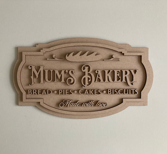 30cm Mum's Bakery Sign