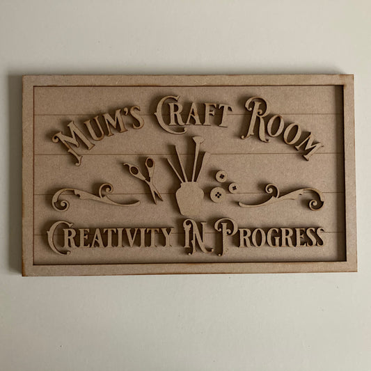 30cm Mum's Craft Room Sign