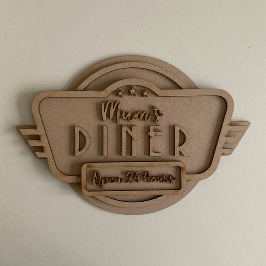 29cm Mum's Diner Retro Sign