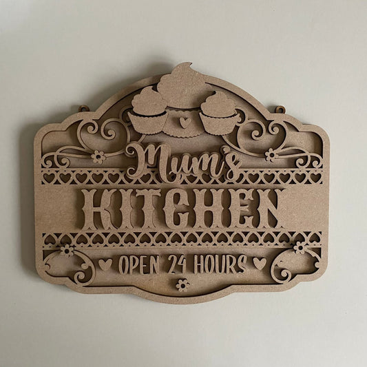 25cm Mum's Kitchen Fancy Sign
