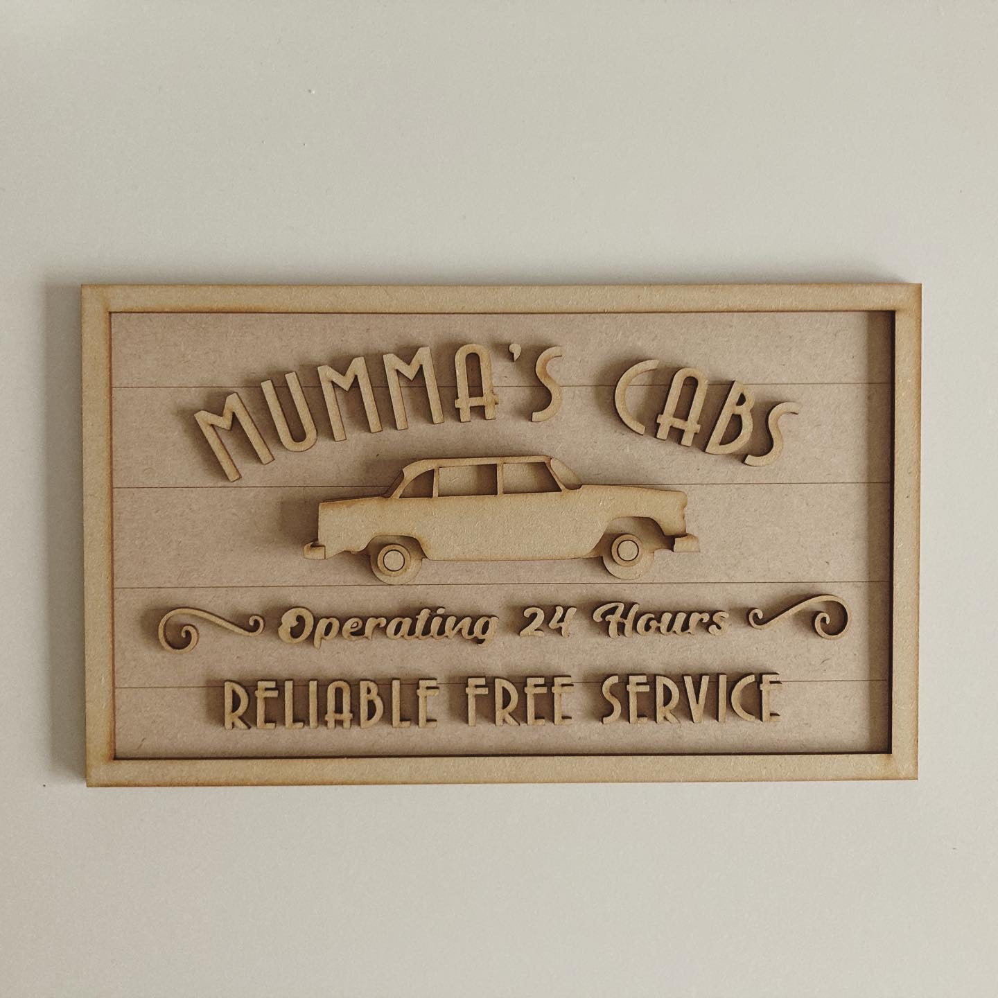 30cm Mumma's Cabs Sign