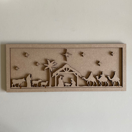 30cm Nativity - Camels Rectangle Sign