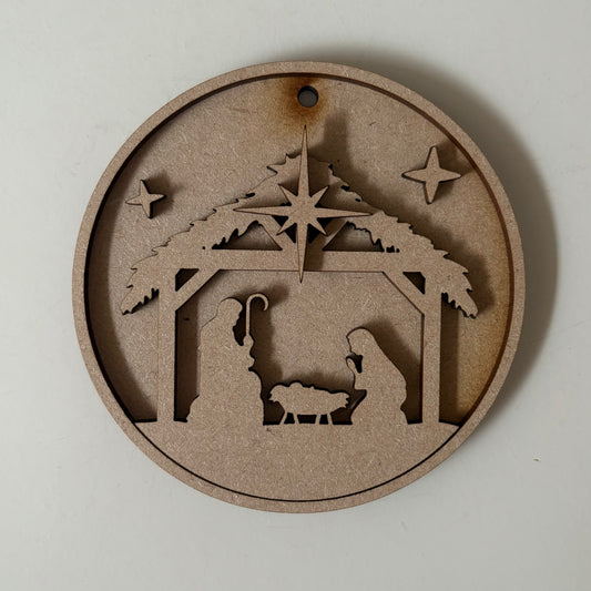 10cm Nativity Round Bauble