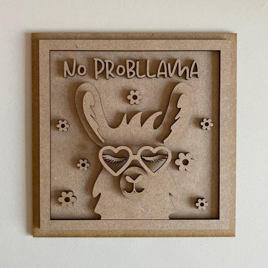 19cm No Probllama Sign
