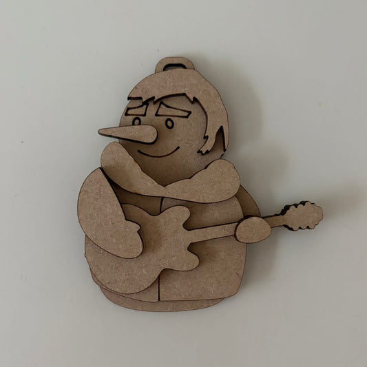 10cm Snowman Guitar Decoration