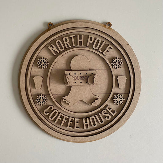 20cm North Pole Coffee House Sign