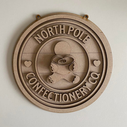 20cm North Pole Confectionery Co Sign