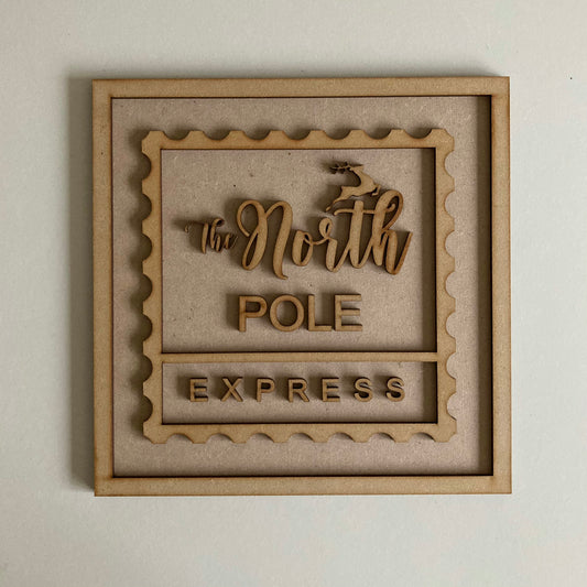 22cm North Pole Express Ticket Sign