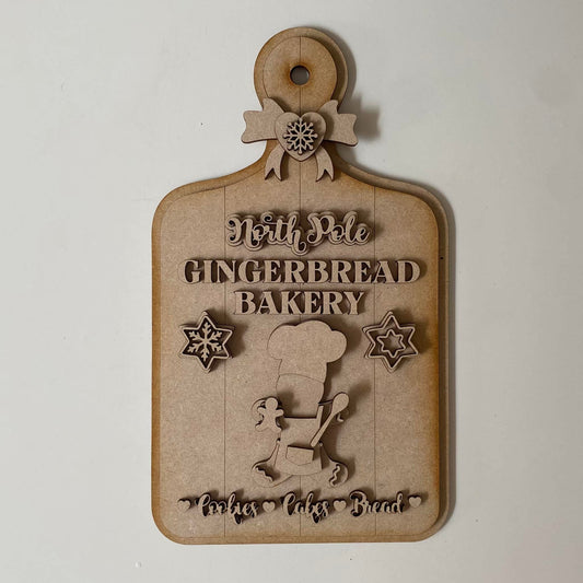 30cm North Pole Gingerbread Bakery Chopping Board