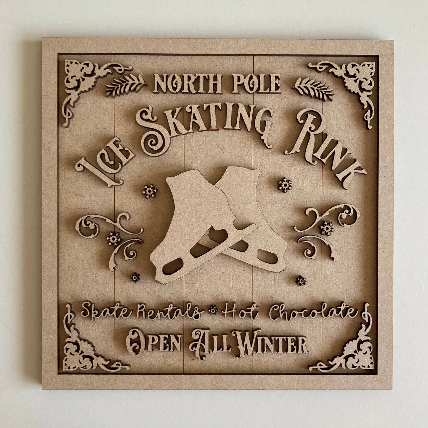 19cm North Pole Ice Skating Rink Sign