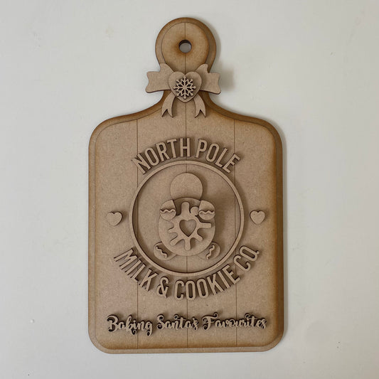 30cm North Pole Milk & Cookie Co Chopping Board