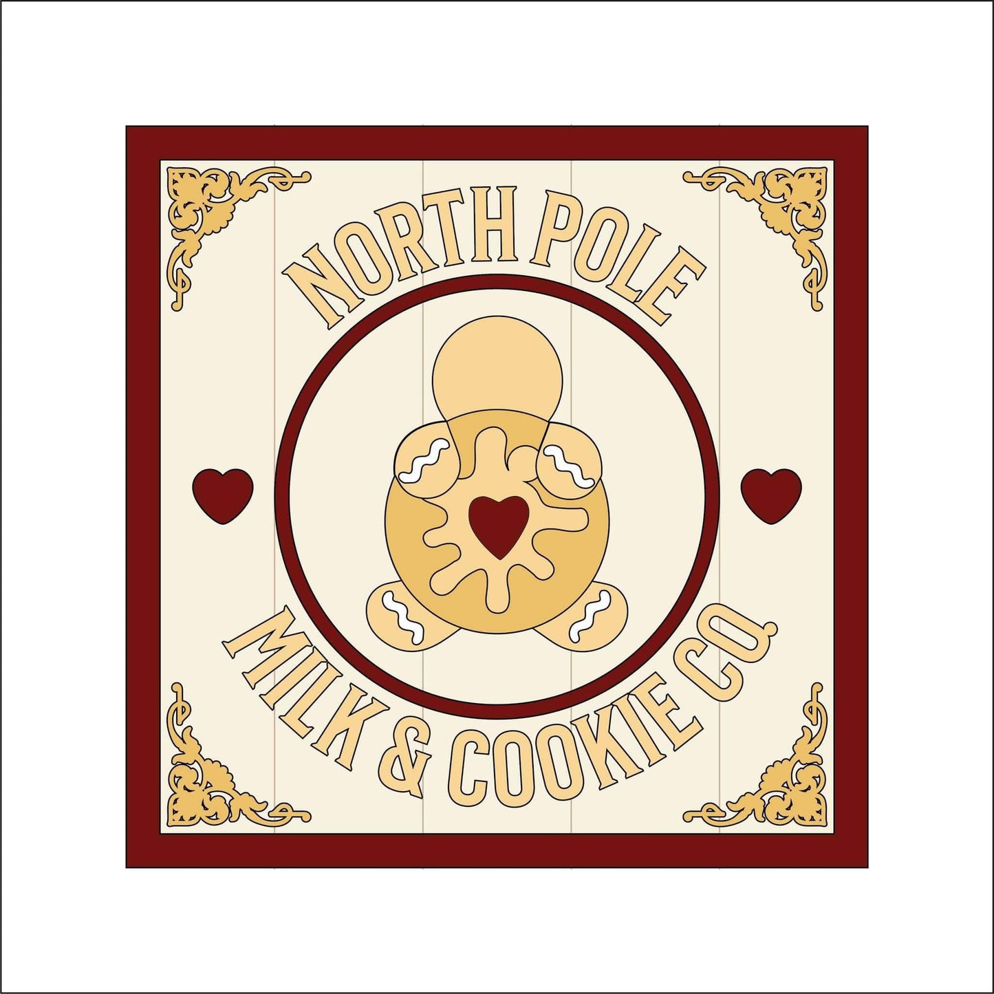 19cm North Pole Milk & Cookie Co Sign