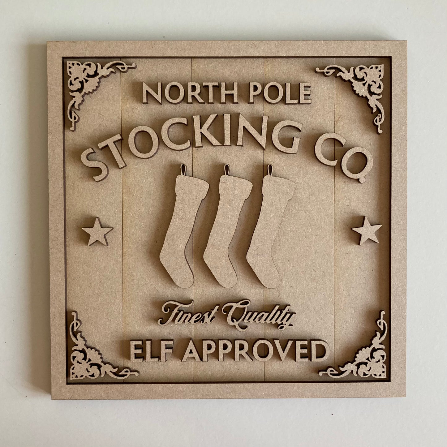 19cm North Pole Stocking Co Sign
