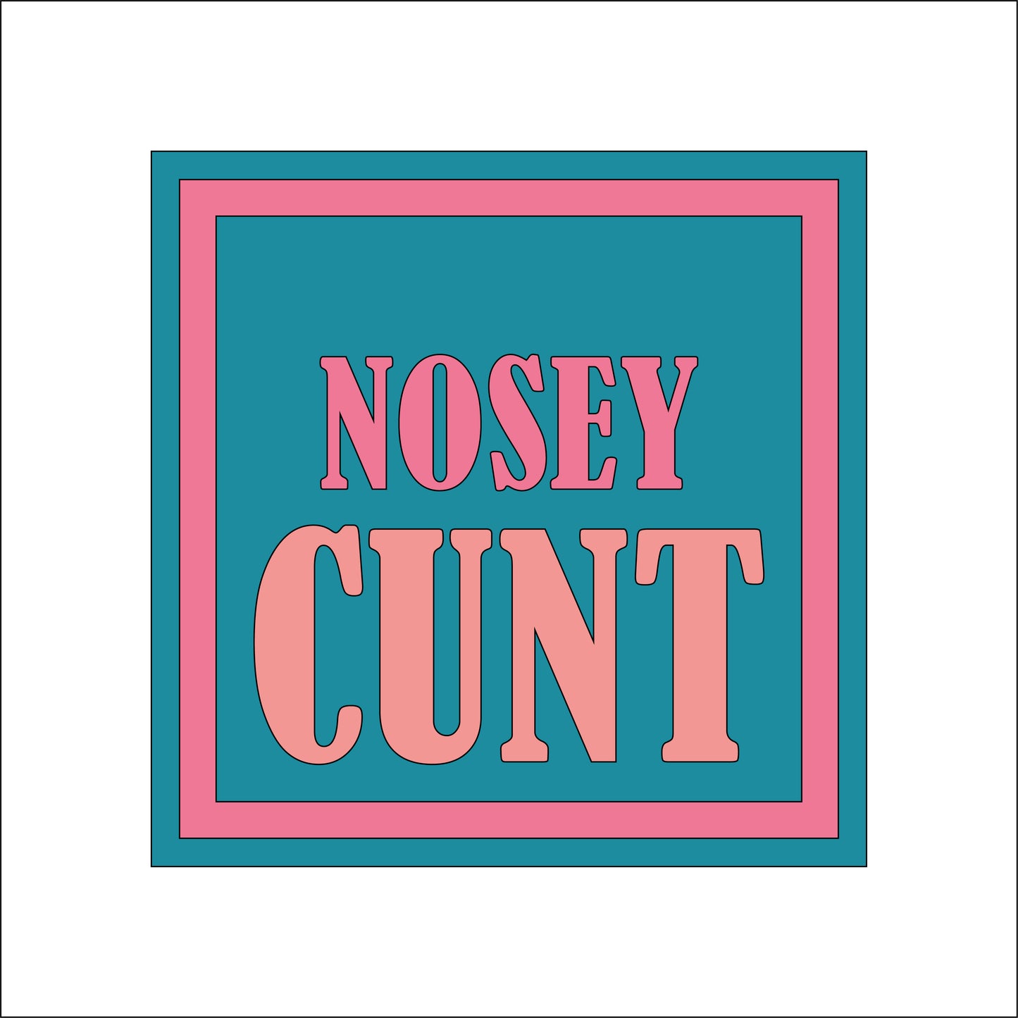 19cm Nosey Cunt Sign