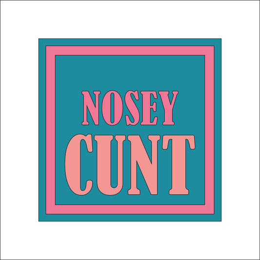 19cm Nosey Cunt Sign