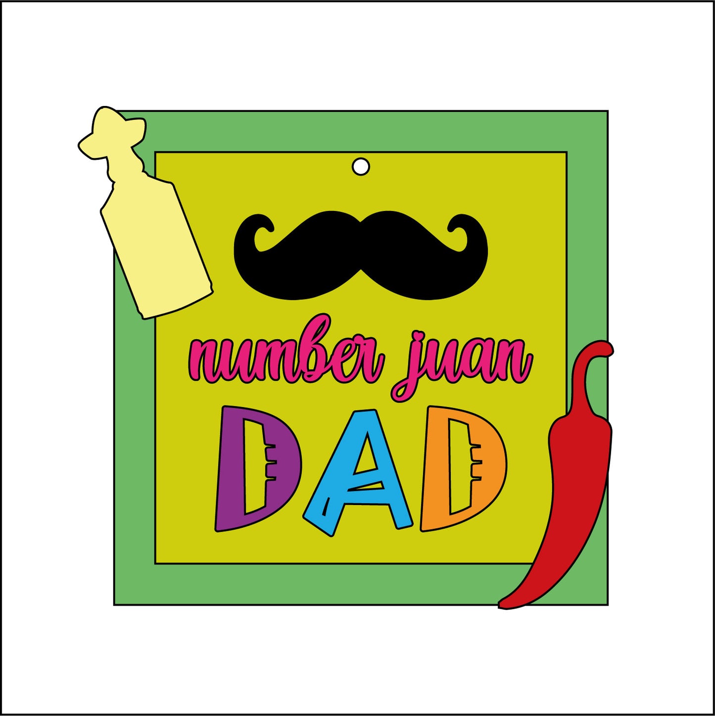 9cm Number Juan Dad Mini Frame
