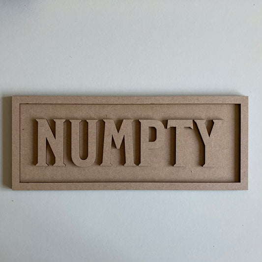30cm Numpty Rectangle Sign